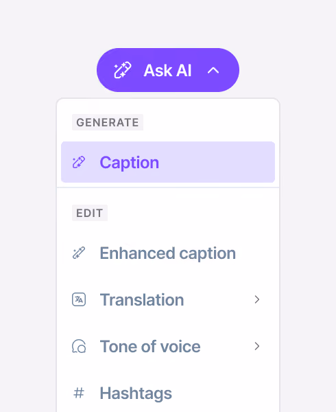 AI social media assistant for generating and enhancing captions
