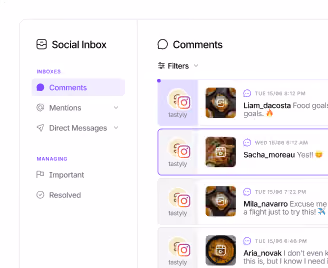 Social media conversations dashboard for managing comments