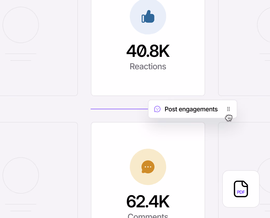 Social media engagement metrics showing reactions and comments