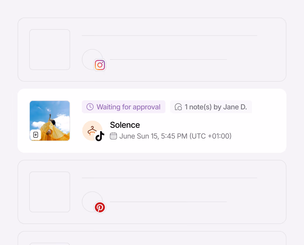 Scheduled TikTok post awaiting approval