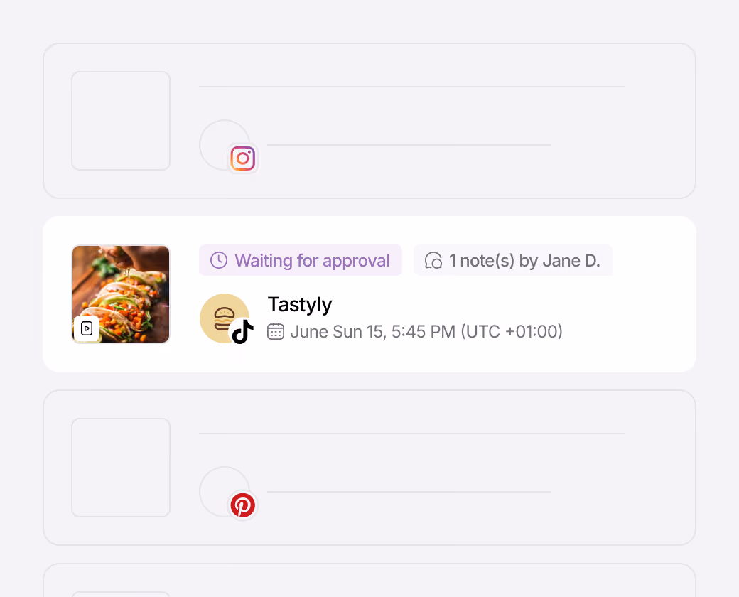 Scheduled TikTok post awaiting approval