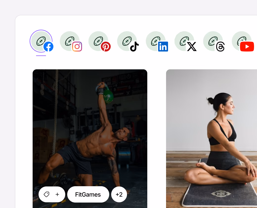 Facebook content preview showing multiple posts 