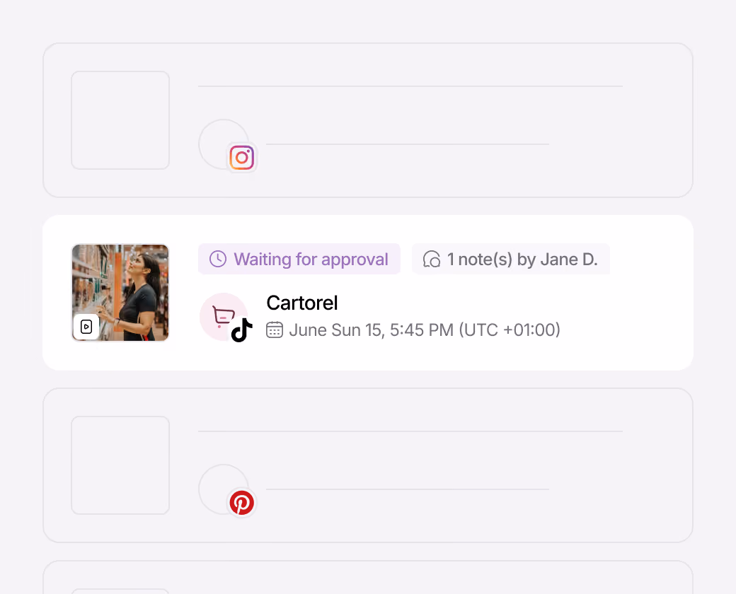 Scheduled TikTok post awaiting approval
