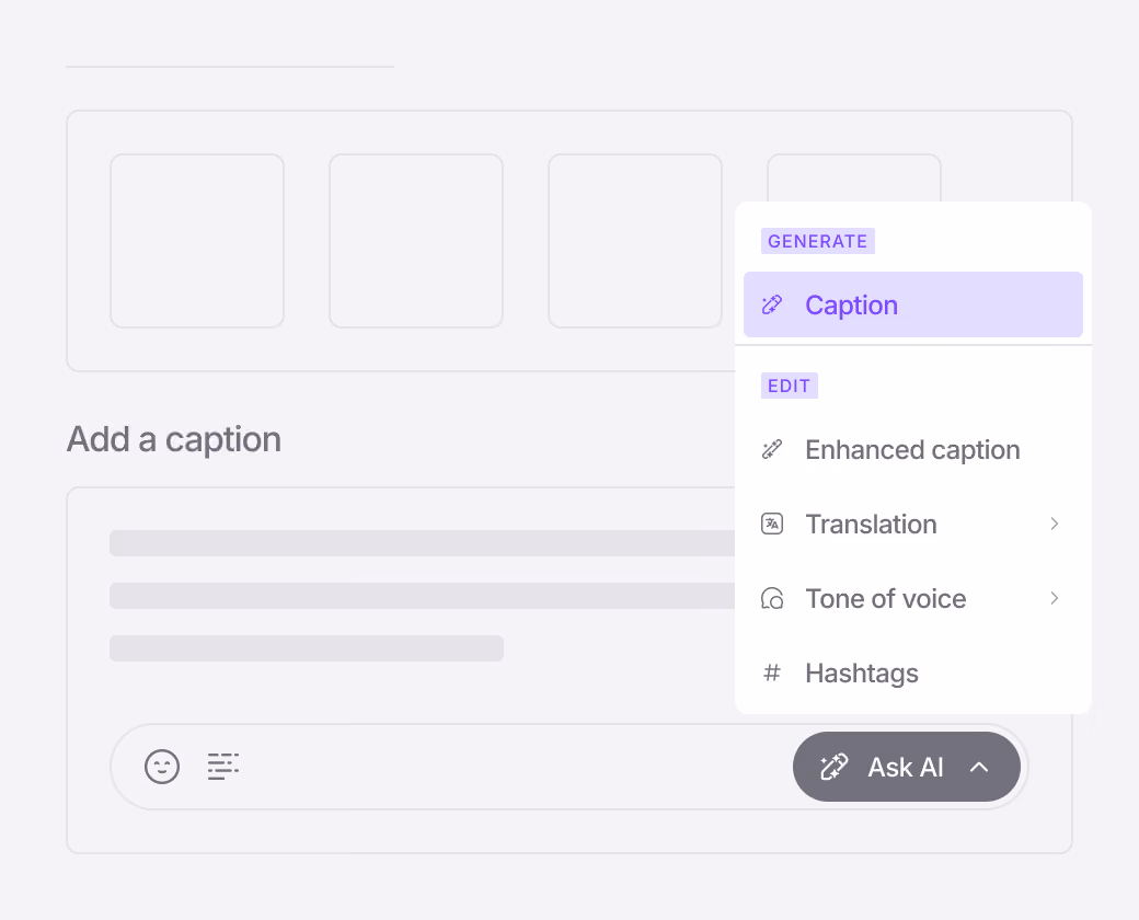 AI social media assistant for generating and enhancing captions
