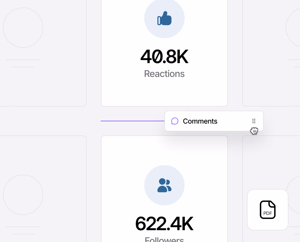 Facebook page analytics showing reactions and followers