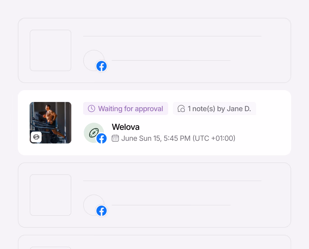 Scheduled Facebook post awaiting approval
