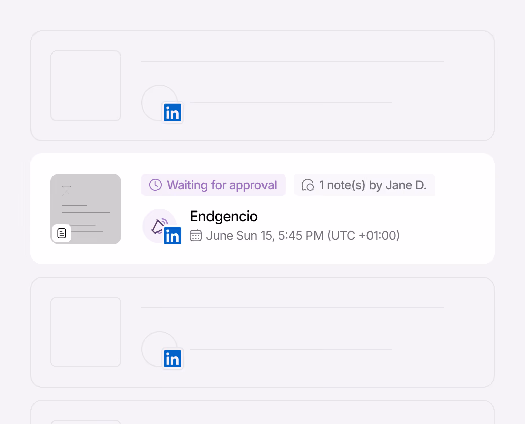 Scheduled LinkedIn post awaiting approval