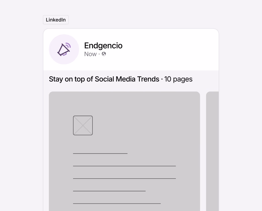 LinkedIn content preview showing a document post