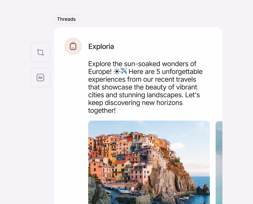 Threads post preview showing text and visual content
