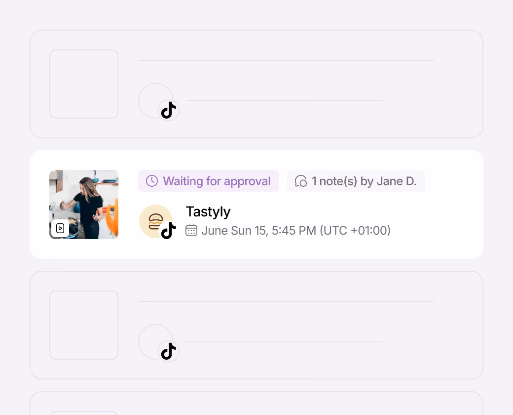 Scheduled TikTok post awaiting approval