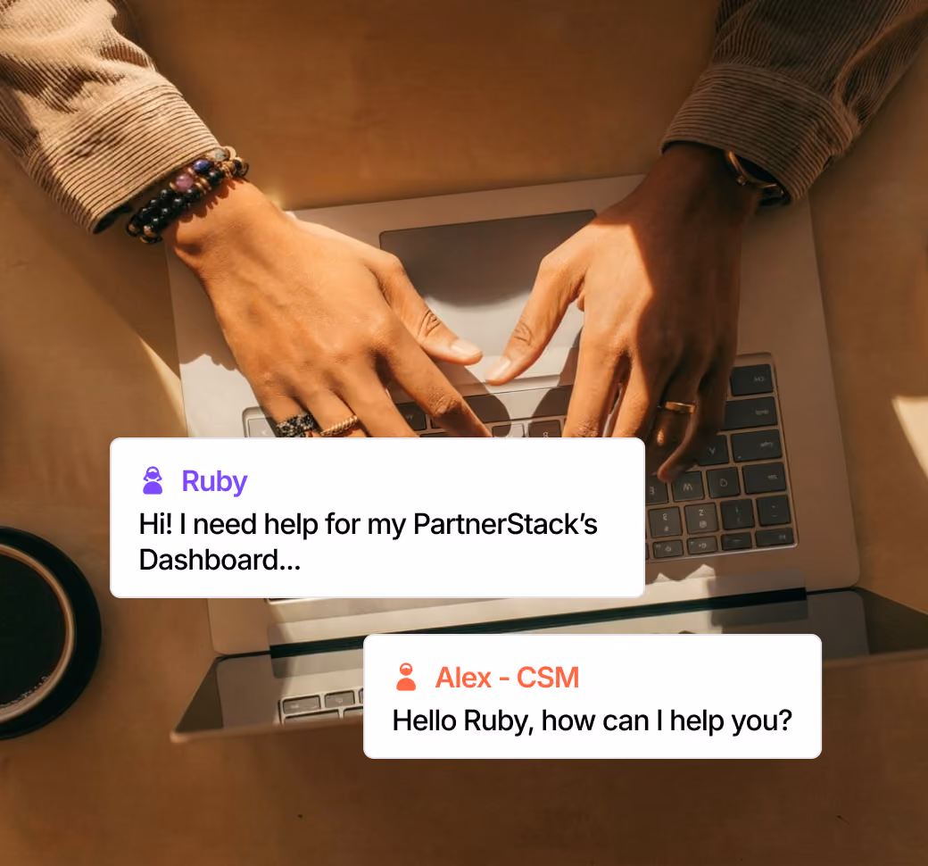 Illustration of Partnerstack & Iconosquare support
