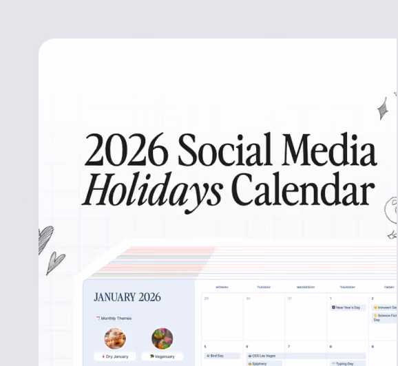 Social media holidays calendar for 2026