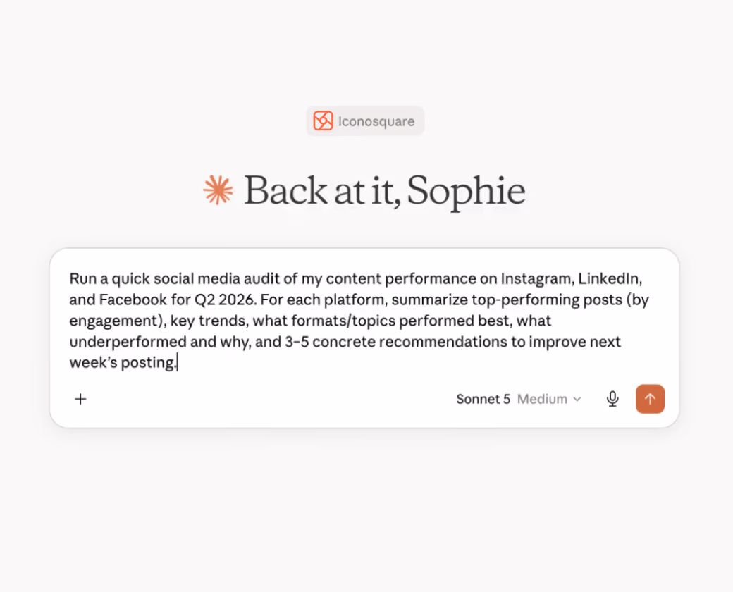 AI assistant using an MCP connector to analyze social media performance