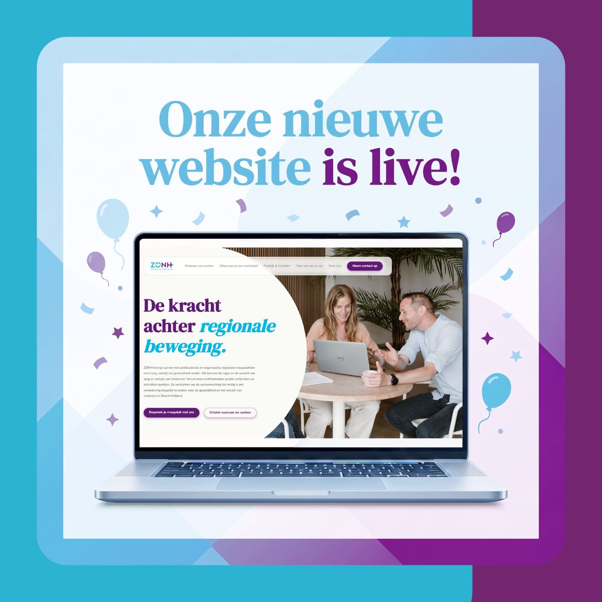 Foto bij de lancering van de nieuwe website van ZONH