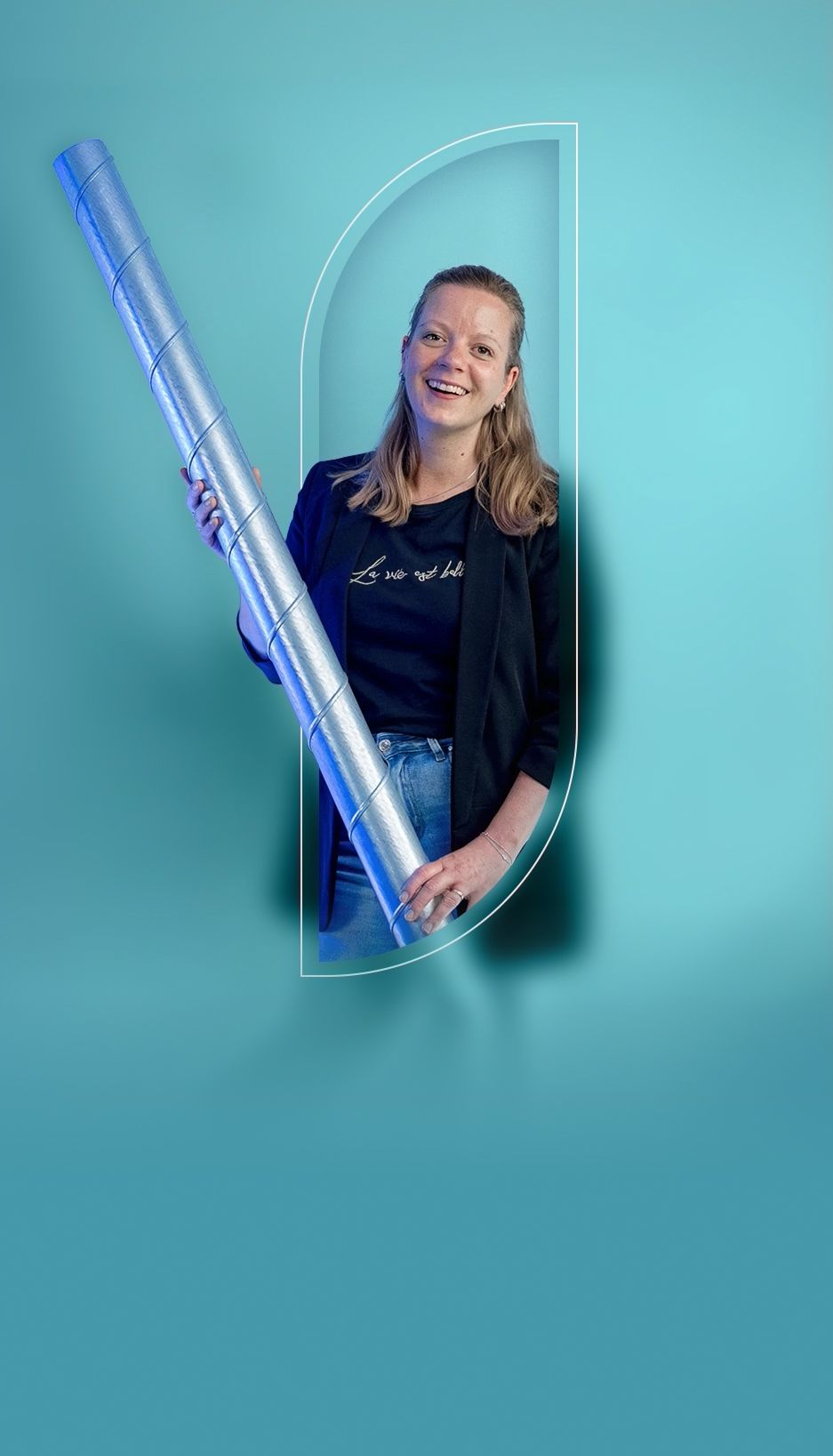 Reddion-collega met een ventilatiebuis