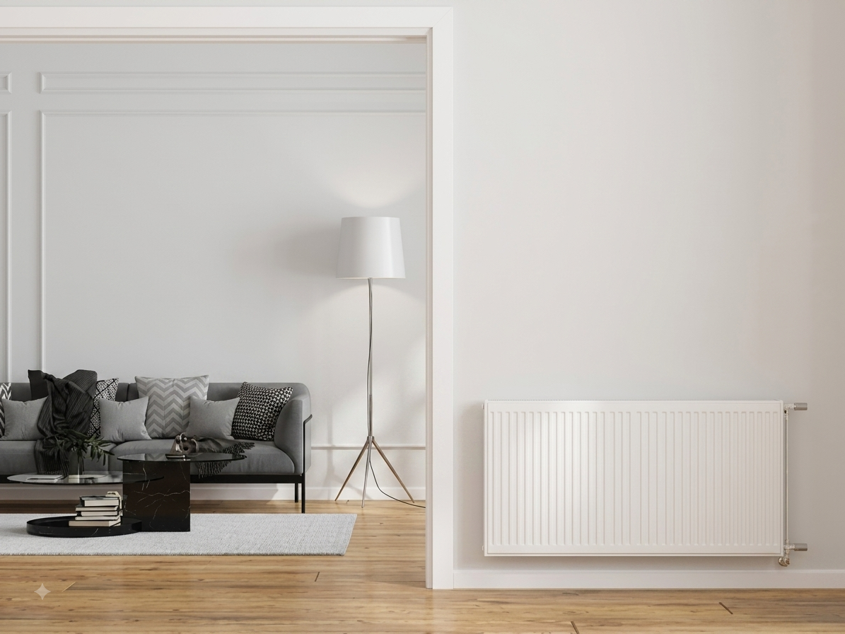 Interieur de maison élégant avec chauffage au mur