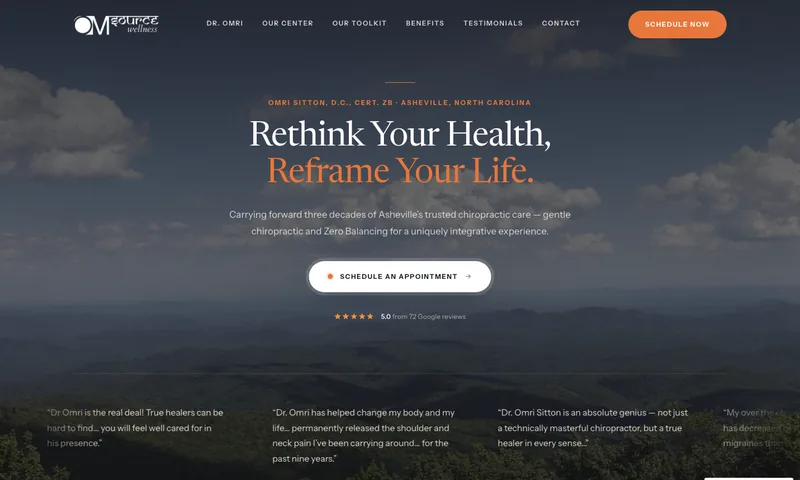OMsource Wellness homepage