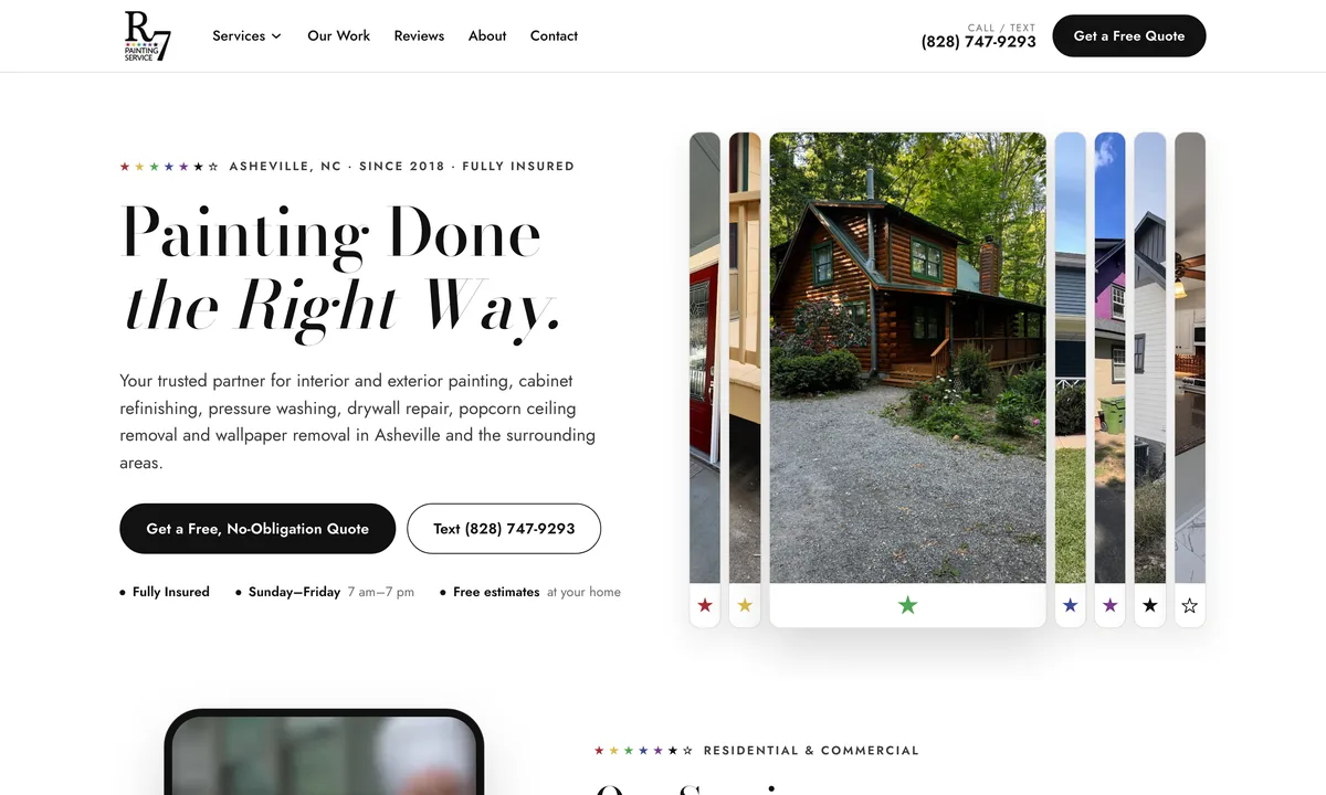 R7 Painting Service homepage