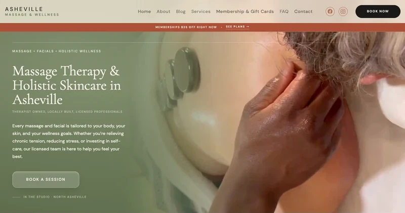 Asheville Massage and Wellness homepage
