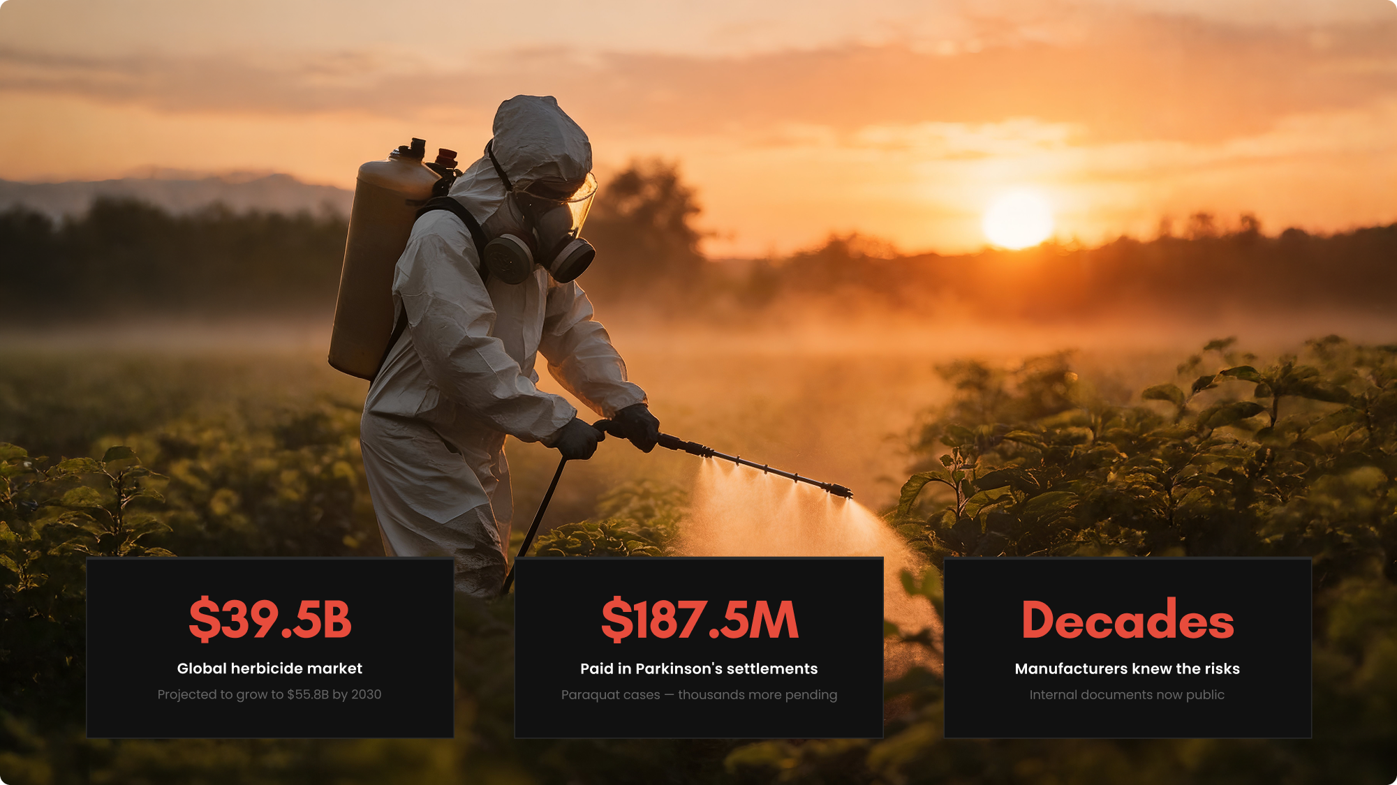 Farmer spraying herbicides