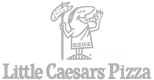 Little Caesars Pizza logo featuring a Roman-style cartoon character holding a pizza spear above the text 'Little Caesars Pizza'.