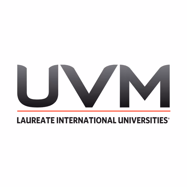 UVM logo with the text 'LAUREATE INTERNATIONAL UNIVERSITIES' underneath a red horizontal line.