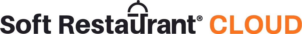 Soft Restaurant CLOUD logo with black text 'Soft Restaurant' and orange text 'CLOUD', featuring a stylized cloche over the letter 'u'.