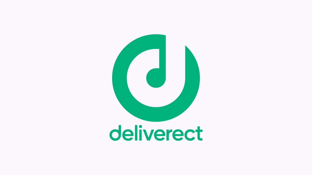 Deliverect company logo with a stylized green circular symbol above the company name in lowercase green letters on a white background.