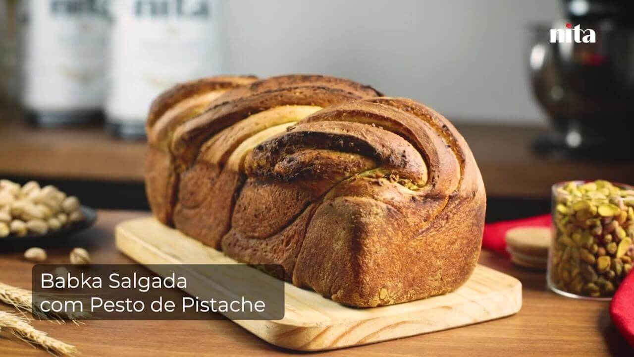 Babka de pesto com Pistache
