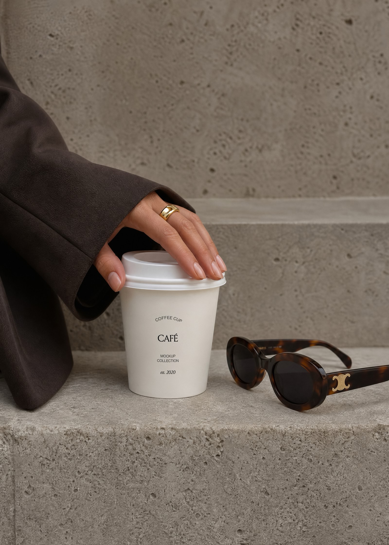 Édition 009 Café, coffee cup mockup