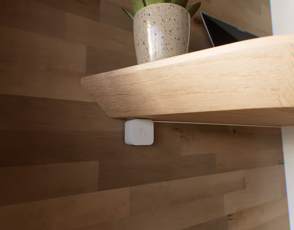 Close-up of an Occuspace sensor in a booth