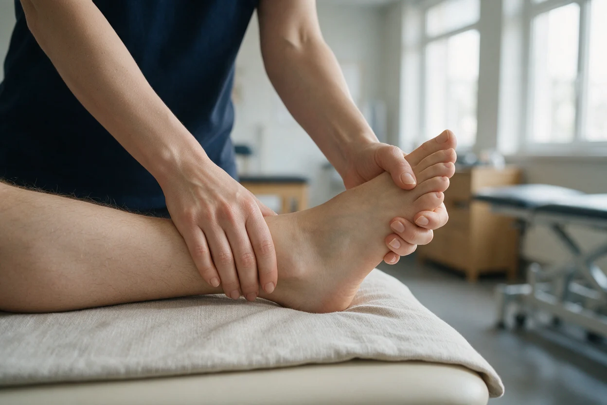 Ankle and foot rehabilitation in a calm physiotherapy clinic