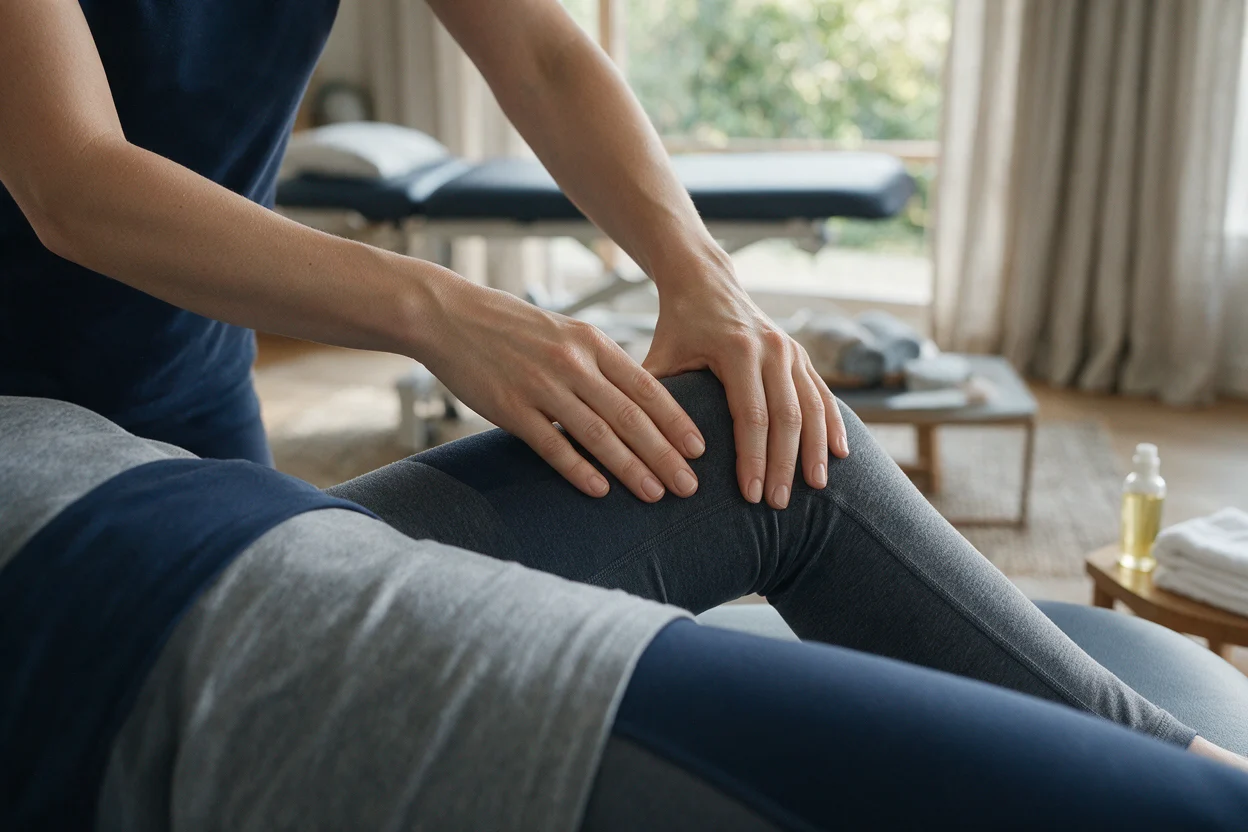 Guided rehabilitation exercise during a physiotherapy session at EW Physio, Bury St Edmunds