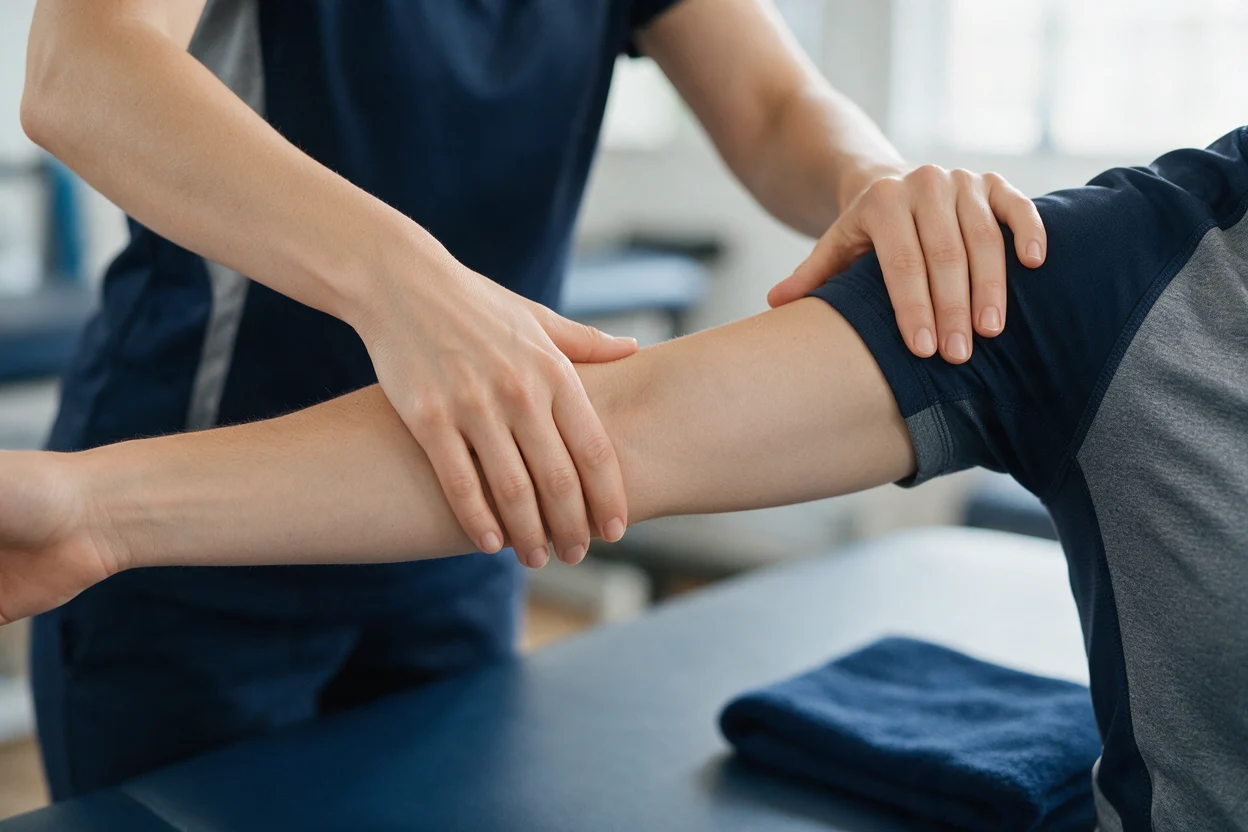 Guided movement work on a treatment couch to help manage persistent pain
