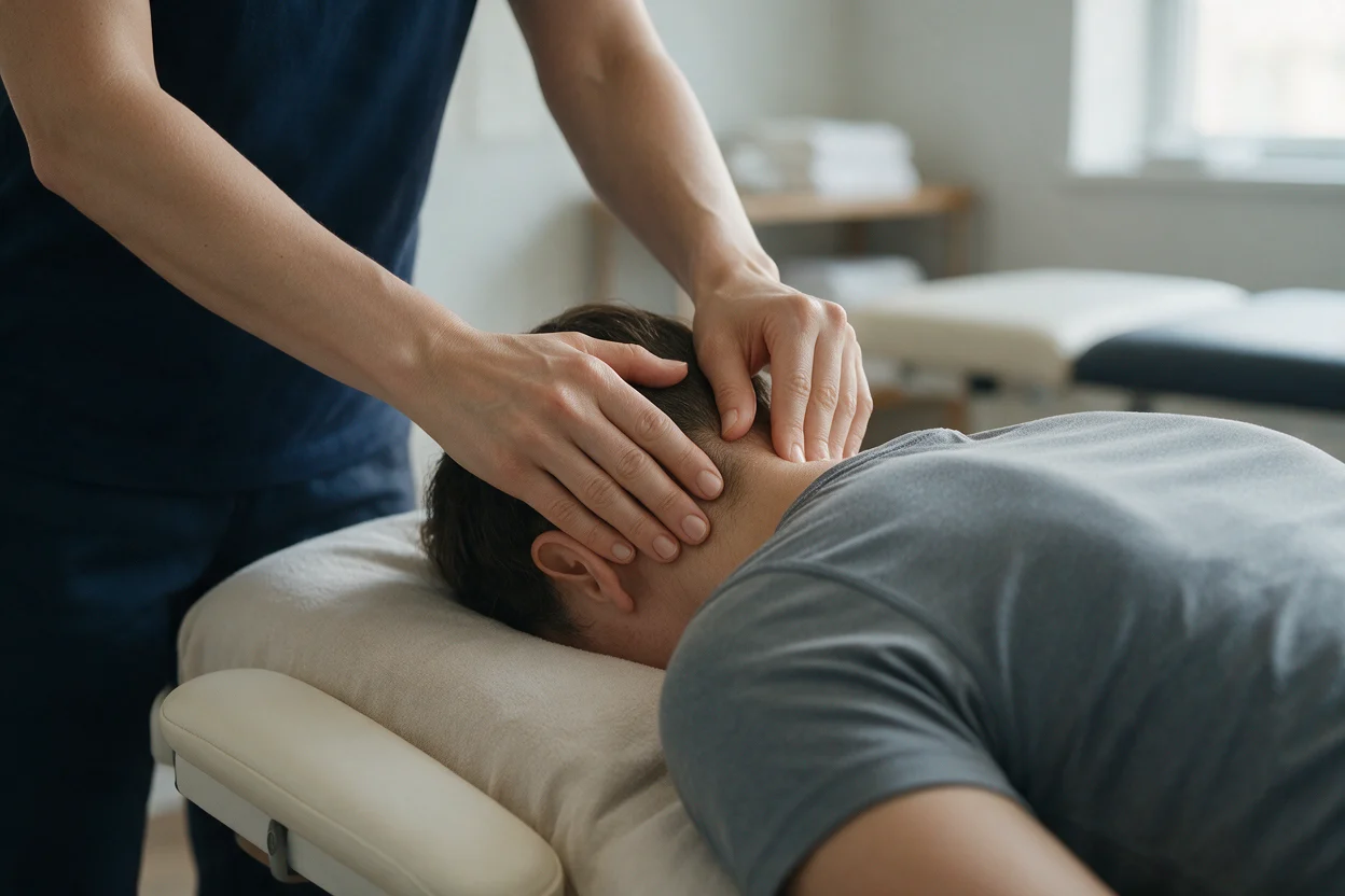 Soft tissue work on the forearm to relieve elbow pain