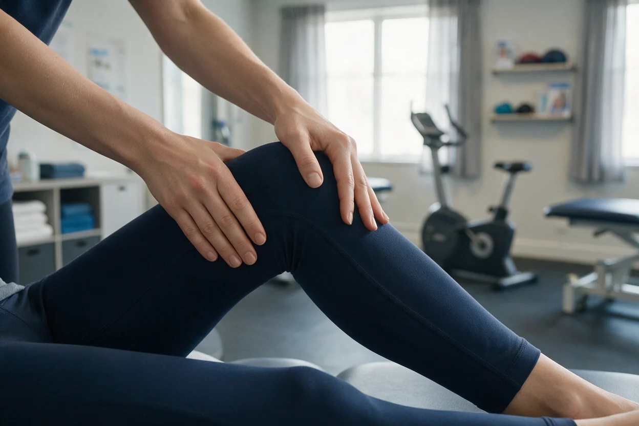 Knee rehabilitation session underway at EW Physio in Bury St Edmunds