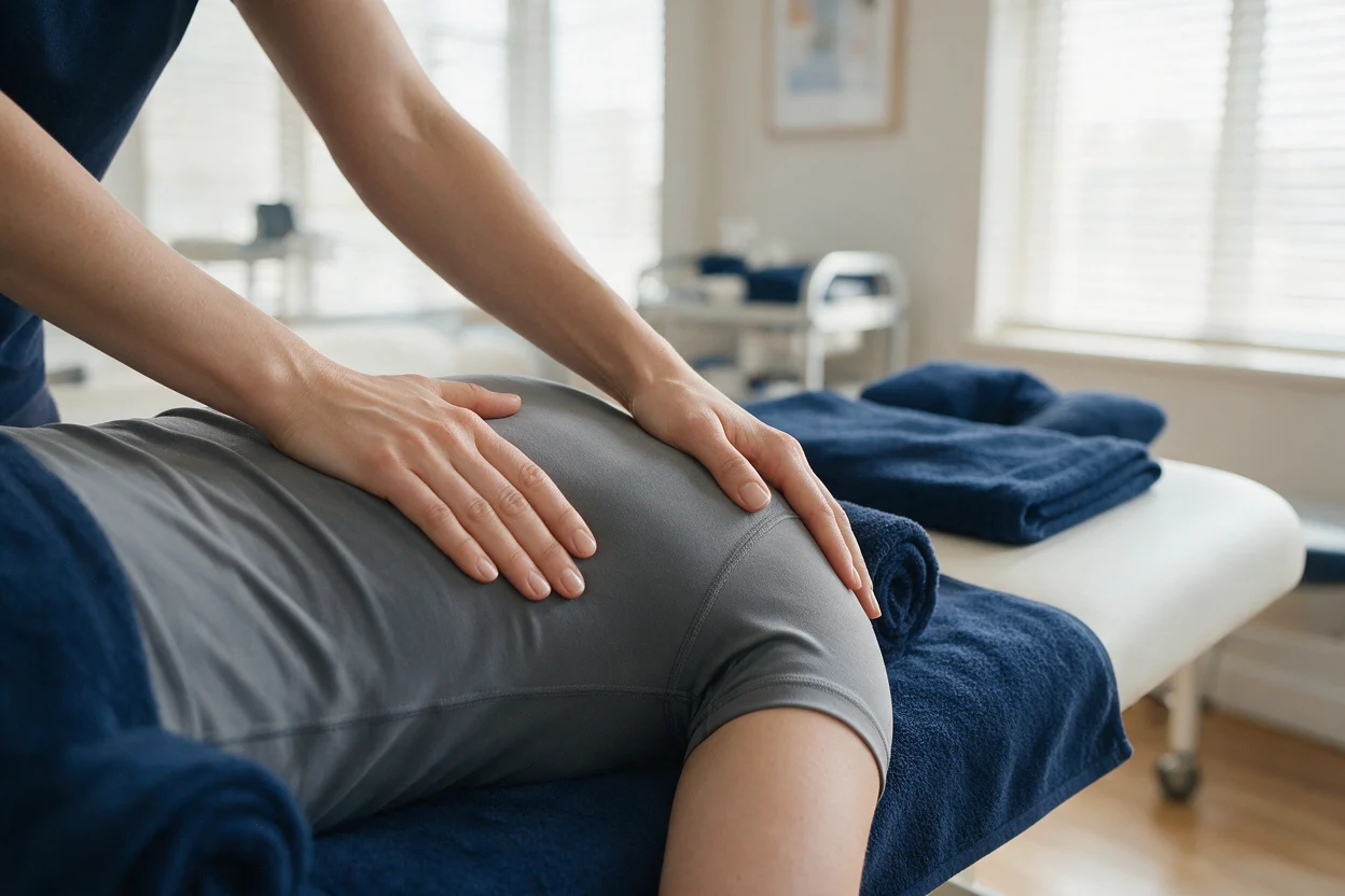 Hands-on physiotherapy treatment during a one-to-one appointment at EW Physio, Bury St Edmunds