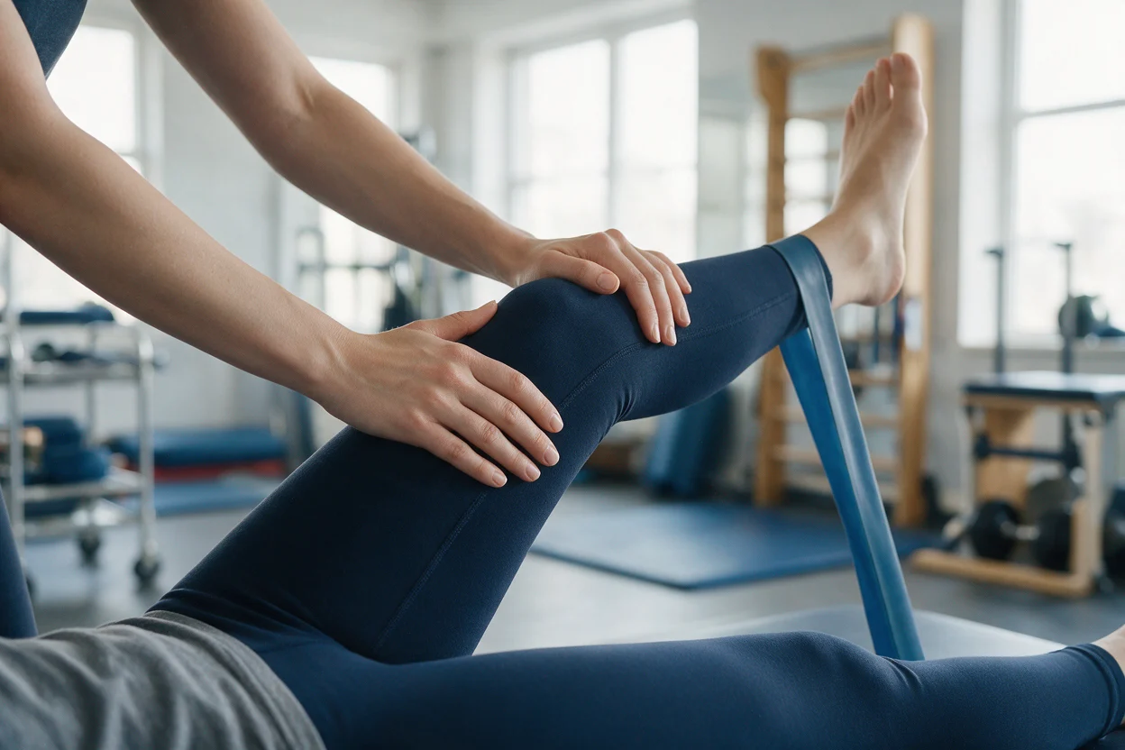 Guided strengthening exercises during physiotherapy rehabilitation at EW Physio, Bury St Edmunds