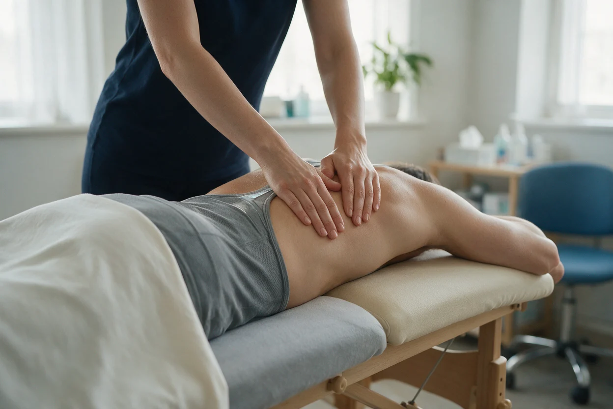 Sports massage techniques during an appointment at EW Physio, Bury St Edmunds