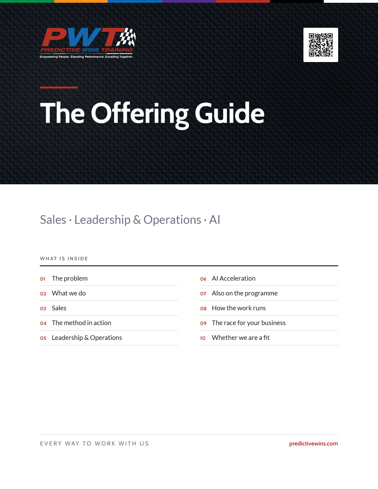 Cover of the Predictive Wins Training Offering Guide