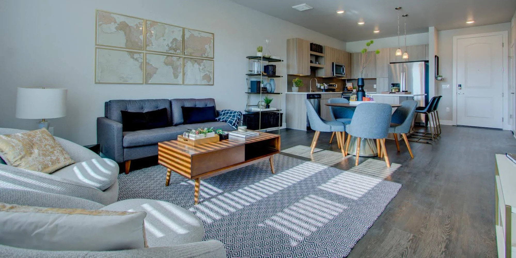 Living room with couch and decor