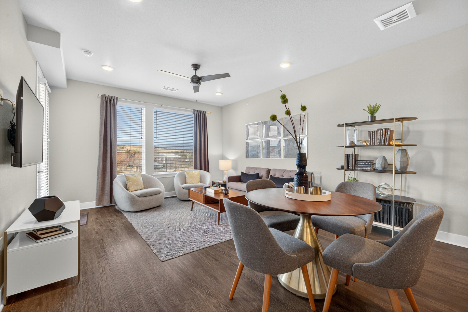 Living room with decor and seating