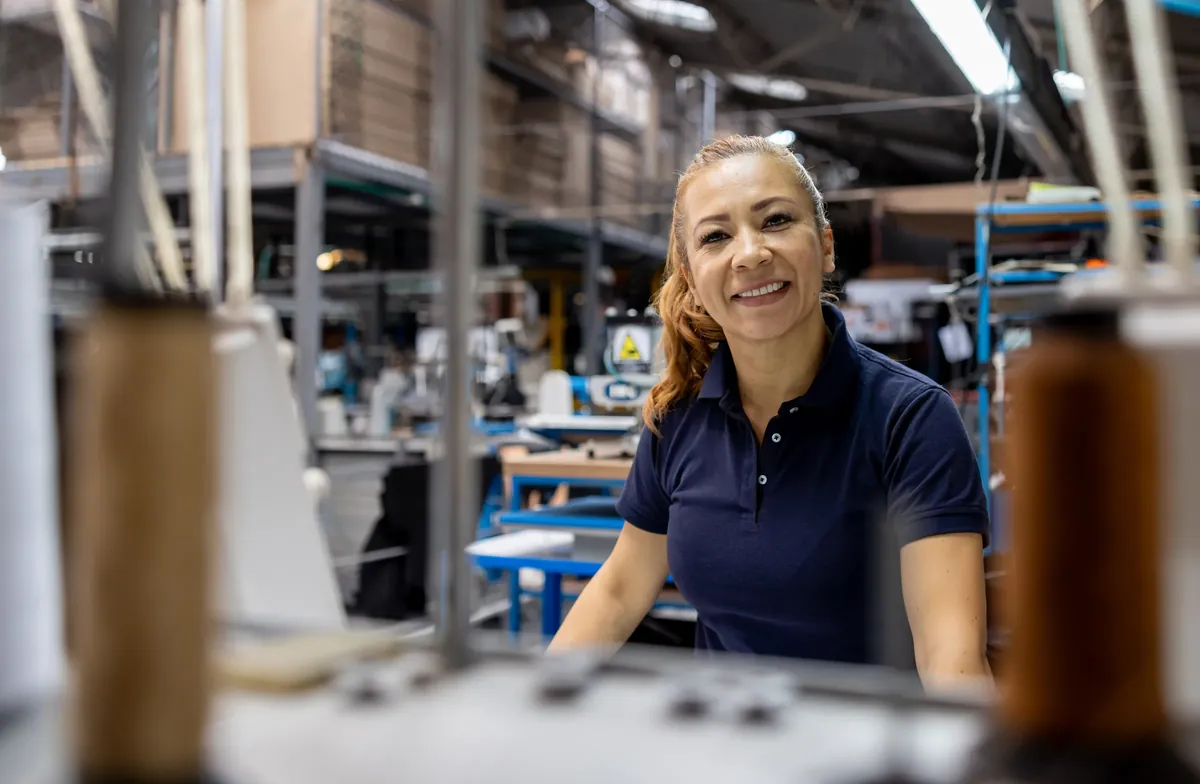 Operator working at industrial equipment