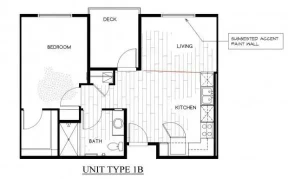 1 Bed / 1 Bath, 649 sq. ft.