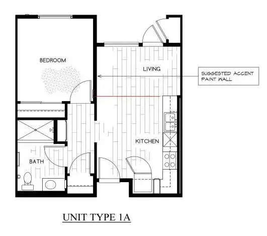 1 Bed / 1 Bath, 561 sq. ft.