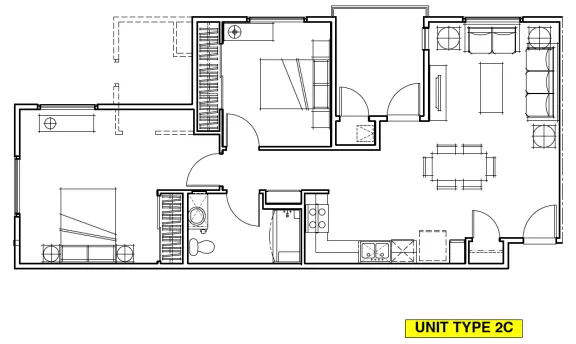 2 Bed / 1 Bath, 928 sq. ft.