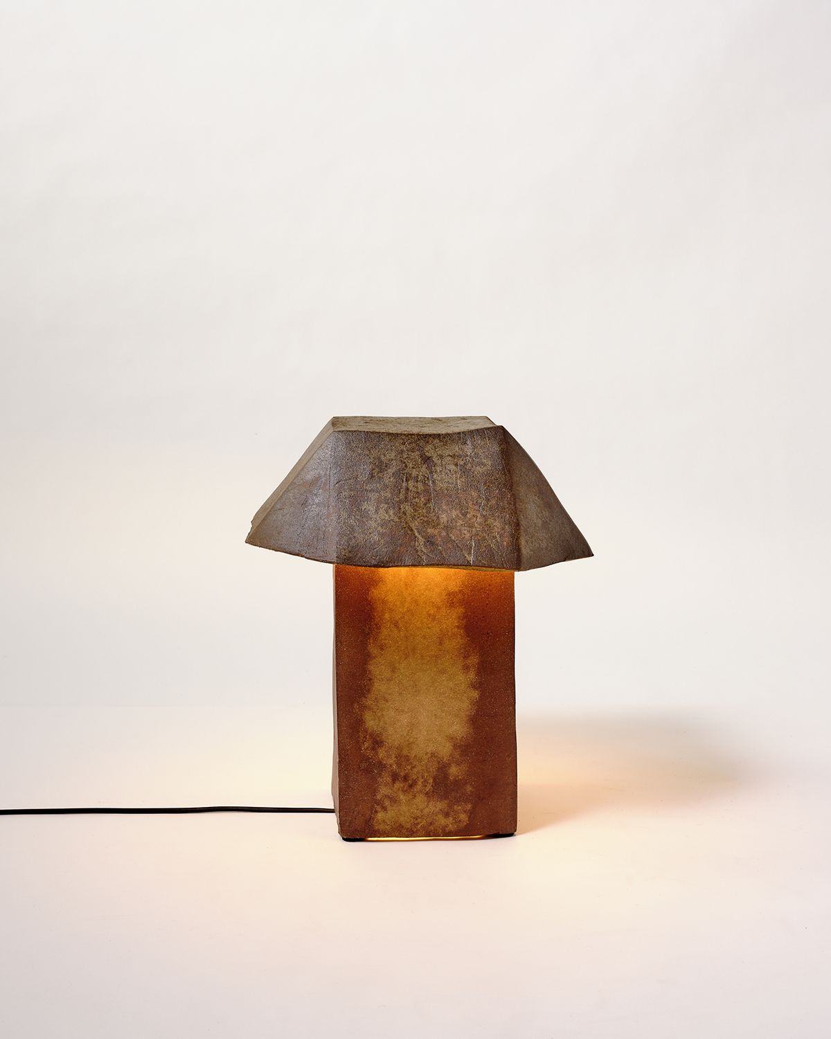 Sculpted lamp made out of stone