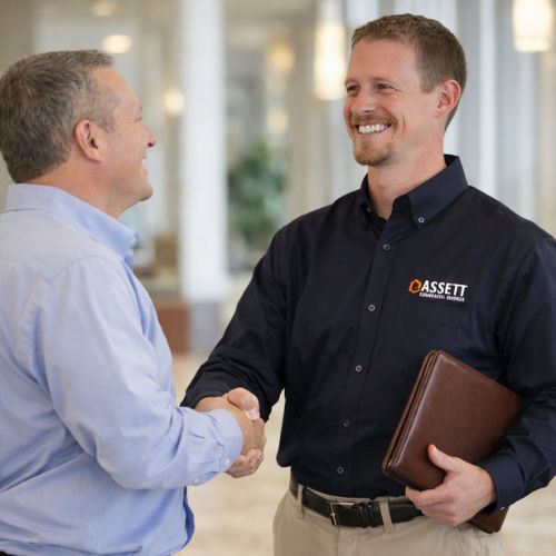 Assett representative meeting a client