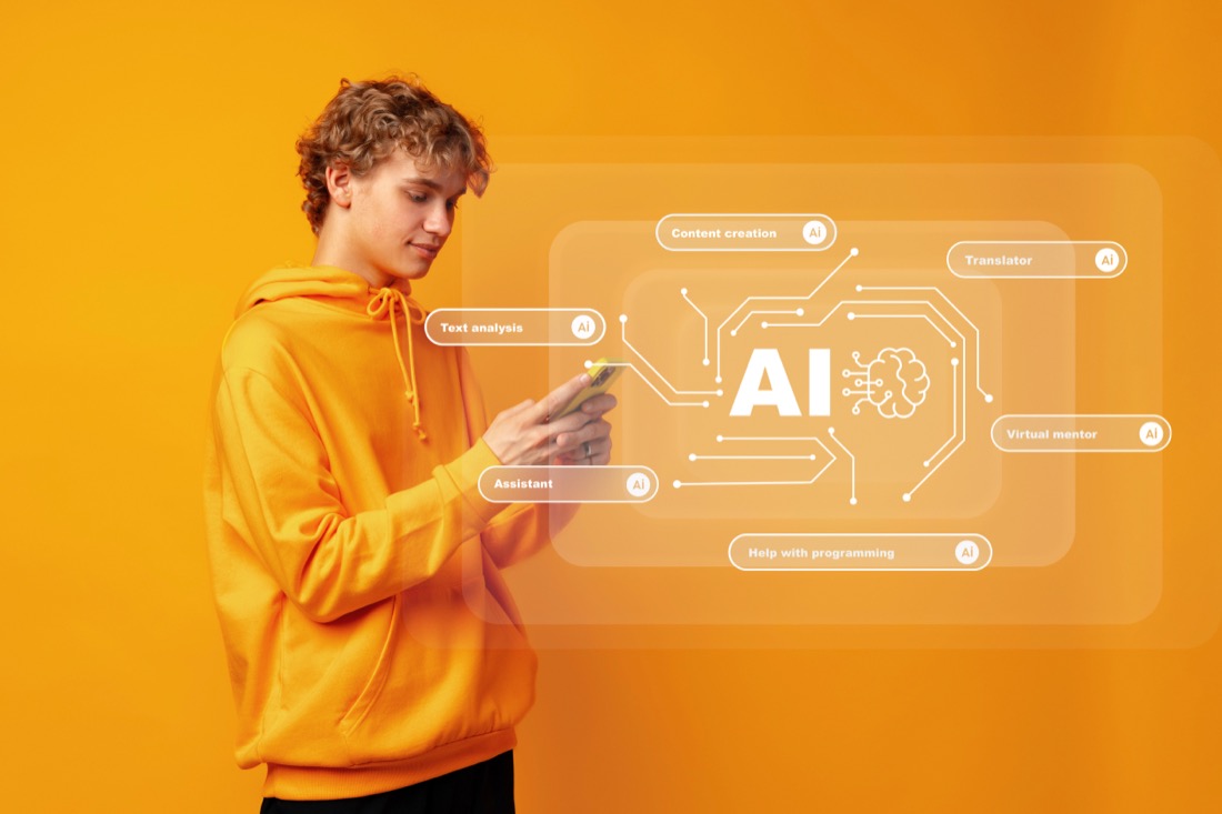 Person using an AI assistant on a phone