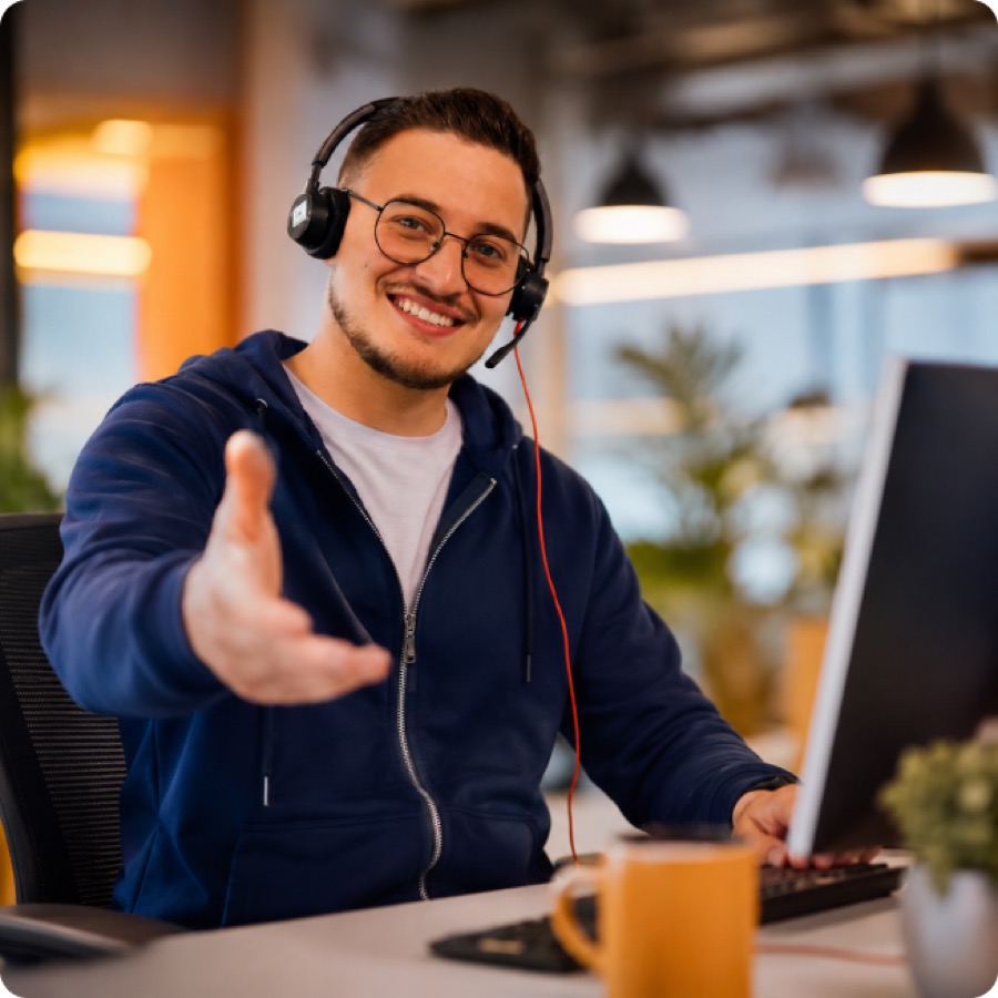 Connext team member at a workstation